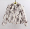 Genuine Rabbit Fur Coat Women Real Rabbit Fur Jacket Lady Winter Fur Overcoat Customized Big Size Mandarin Collar