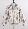 Genuine Rabbit Fur Coat Women Real Rabbit Fur Jacket Lady Winter Fur Overcoat Customized Big Size Mandarin Collar