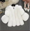 S-4XL Winter Faux Fox Fur Coat women Slim Long Pink Red Blue Faux Fur Jacket Women Fake Fur Short Coats Female H701