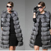 European station high-imitation fur vest women's entire skin silver fox Fox hair long Korean version of a large coat jacket