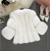 S-4XL Winter Faux Fox Fur Coat women Slim Long Pink Red Blue Faux Fur Jacket Women Fake Fur Short Coats Female H701