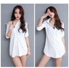 Women's Long Cotton Blend Dress Shirt Loose Boyfriend Style White Pink Spring Full Sleeve Korean Tops Street