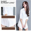 Women's Long Cotton Blend Dress Shirt Loose Boyfriend Style White Pink Spring Full Sleeve Korean Tops Street
