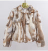 Genuine Rabbit Fur Coat Women Real Rabbit Fur Jacket Lady Winter Fur Overcoat Customized Big Size Mandarin Collar