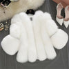 S-4XL Winter Faux Fox Fur Coat women Slim Long Pink Red Blue Faux Fur Jacket Women Fake Fur Short Coats Female H701