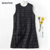 Spring Womens Down Jackets Vest Long Ultra Light Waistcoat Winter Puffer Jacket Slim Parkas ED757