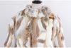Genuine Rabbit Fur Coat Women Real Rabbit Fur Jacket Lady Winter Fur Overcoat Customized Big Size Mandarin Collar