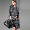 European station high-imitation fur vest women's entire skin silver fox Fox hair long Korean version of a large coat jacket