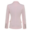 Baroque Designer Blazer Jacket Women's Silver Lion Buttons Double Breasted Blazer Outerwear