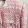 High Street Designer Short Coat Women's Sweet Diamonds Buttons Wool Blends Woven Colors Plaid Tweed Short Jacket