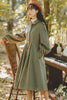French Vintage Woolen Coats Women Autumn Winter Elegant Pleated Long Coat Female Sweet Lantern Sleeve Jackets