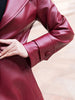 Maxi Fit and Flare Leather Trench Coat for Women Spring Long Designer Clothing Women Long Sleeve Lapel