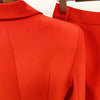 Designer Blazer Suit Set Women's Single Button Red Blazer Flare Pants Suit