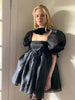 Women Elegant Sweet Dress Casual Ruffle Dress Female Tie-dyed Printing/Solid Long Sleeve Boho Dress Puff Sleeves Bubble Skirt