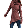 Vintage Sweater Dress Women Autumn Winter Turtleneck Knitted Sweater Irregular Hem Slim Jumpers Sweaters
