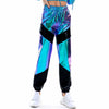 Women Reflective Long Pants with Pockets High Waist Loose Holographic Patchwork Trousers Club Dance Jogger Pants Clubwear