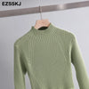 elegant OL turtleneck slim long Sweater dress women Thick knit Autumn Winter dress female Slim A-line basic dress casual