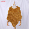Genuine Rabbit Fur Knitted Natural Fur Poncho Wrap Coat Shawl Lady Scarf Natural Fur Wedding Party Cape