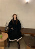 Autumn Korean Style Dress Women Ruffles Patchwork O Neck Long Sleeve Dresses Slim Waist Elegant Vestidos Mujer