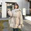 Women White Duck Down Coat Winter Female Scarf OverSize Jackets Round Neck Loose Thicken Parkas Warm Outwear