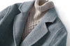 Handmade 90%Wool Women Plaid Blazer Coat Elegant Chic Wool Blend Khaki Blue Winter Coats