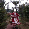 Christmas Lolita Dress Kawaii Women Year Sweet Lace Ruffle Patchwork Puff Long Sleeve Red Princess Plaid