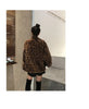 Winter Leopard Print Jacket Women's Stand Collar Warm Parkas Outwear Autumn Winter Korean Female Loose Faux Fur Coats