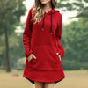 Women Autumn Dresses Casual Pocket Long Sleeve Hooded Sweatshirts Loose Oversized Pullover Hoodie Bodycon Dress Robe