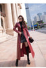 Maxi Fit and Flare Leather Trench Coat for Women Spring Long Designer Clothing Women Long Sleeve Lapel