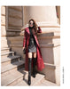 Maxi Fit and Flare Leather Trench Coat for Women Spring Long Designer Clothing Women Long Sleeve Lapel