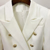 Classic Star Style Designer Jacket Women's Slim Fitting Metal Buttons Blazer Plus Size S-4XL