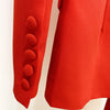 Designer Blazer Suit Set Women's Single Button Red Blazer Flare Pants Suit