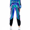 Women Reflective Long Pants with Pockets High Waist Loose Holographic Patchwork Trousers Club Dance Jogger Pants Clubwear