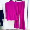 High Street Runway Designer Suit Set Women's Single Button Blazer Flare Pants Suit