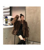Winter Leopard Print Jacket Women's Stand Collar Warm Parkas Outwear Autumn Winter Korean Female Loose Faux Fur Coats