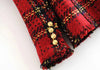 Tweed women red plaid blazers 2021winter women vintage jackets female patchwork blazer coats girls chic outfit clothes