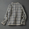 Elegant Weave Plaid Women Blazer With Pocket And Lining Autumn Winter Causal Tweed Coat Office Ladies Jacket