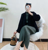 Tianpei Pleats Spring Autumn Winter Women Long Sleeve Comfortable Dress Korean Style Casual Designer Clothes