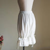 Women Renaissance Vintage Bloomers Ruffles Lace Hem Bow Lantern Pumpkin Pants Solid Color Elastic Bubble Safety Under Pants