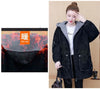 Winter Women Lamb Wool Thick Denim Jacket 5XL Loose Hooded Windbreaker Coat Casual Zipper Jeans Outerwear Warm Parkas