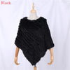 Genuine Rabbit Fur Knitted Natural Fur Poncho Wrap Coat Shawl Lady Scarf Natural Fur Wedding Party Cape