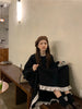 Autumn Korean Style Dress Women Ruffles Patchwork O Neck Long Sleeve Dresses Slim Waist Elegant Vestidos Mujer