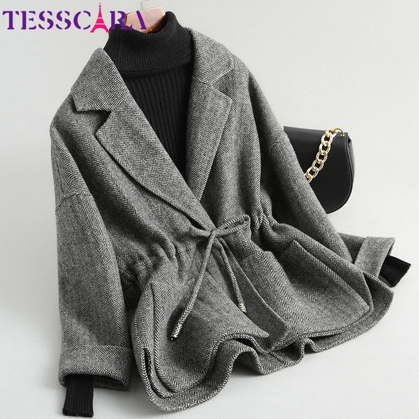 Women Autumn & Winter Wool & Blends Basic Jacket Coat Female Warm Cashmere Cloak Jackets Overcoat Outerwear & Coats