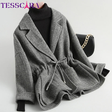 Women Autumn & Winter Wool & Blends Basic Jacket Coat Female Warm Cashmere Cloak Jackets Overcoat Outerwear & Coats