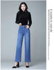 Winter Jeans for Women Velvet Warm Wide Leg Jeans Ladies Stretch Denim Pants Straight Trousers Fleece Cold Jean Mujer
