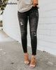 Mid Waist Skinny Jeans Women Vintage Distressed Denim Pants Autumn Crimped Destroyed Pencil Casual Ripped