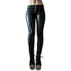 Steampunk Women Faux Leather Cosplay Pants Carnival Party Skinny Button Trousers Workout Leggings High Waist Girl Pants