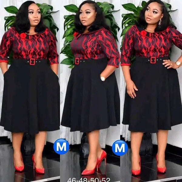 Patchwork Pleated African Clothes Plus Size Africa Clothing Christmas Robe African Print Dresses For Women Dress