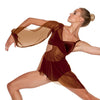 MiDee Velvet 3 Piece Dance Set Women Girls Modern Ballet Puff Sleeve Mesh Dress Asymmetrical Skirt Stage Performance Costume