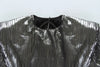 Women's Sexy Glitter Flare Long Sleeve Belted Pleated Mini Party Dress